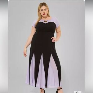 Torrid 2X Halloween Cosplay Disneybounding Ursula Tentacle Maxi Plus Dress NWT